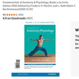 Pearson Anatomy & Physiology Textbook- Loose Leaf in Binder